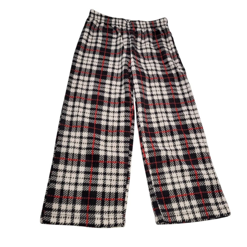 Mad Dog Girls Black/White Plaid Fleece Pajama Pant Size Small(6)